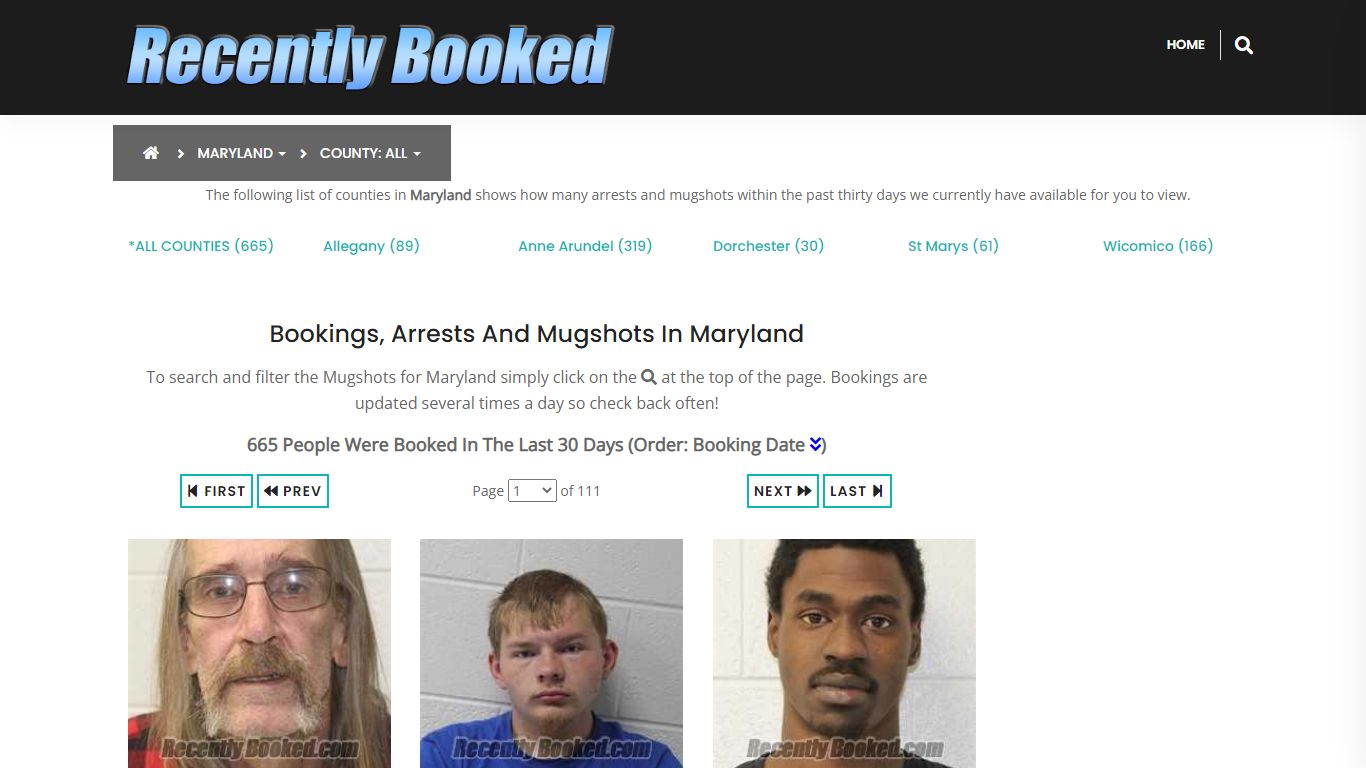Recent bookings, Arrests, Mugshots in Maryland - Recently Booked